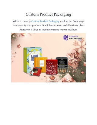 Custom Product Packaging