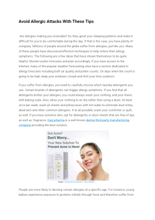 Avoid Allergic Attacks With These Tips