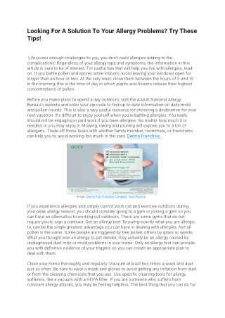 Looking For A Solution To Your Allergy Problems