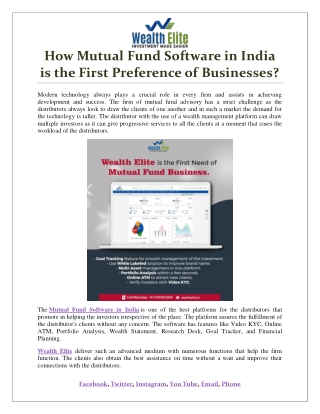 How Mutual Fund Software in India is the First Preference of Businesses