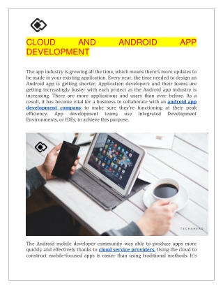CLOUD AND ANDROID APP DEVELOPMENT