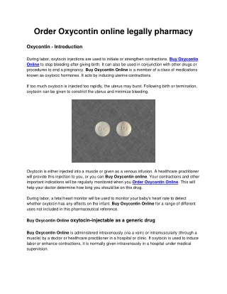order Oxycontin online legally pharmacy