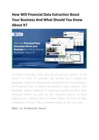 How Will Financial Data Extraction Boost Your Business And What Should You Know