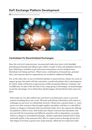 DeFi exchange platform Development | Tokyotechie
