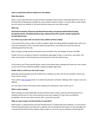 How to scrape data without coding from any website-converted