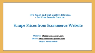 Scrape Prices from Ecommerce Website