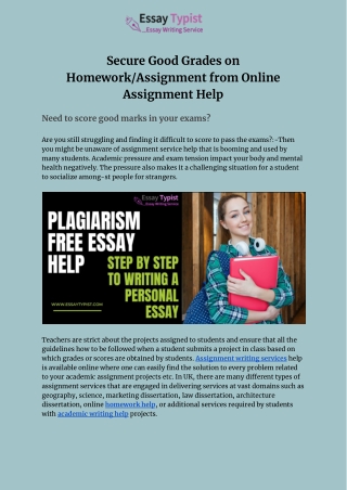 Secure Good Grades on Homework_Assignment from Online Assignment Help