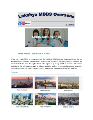 MBBS Admission Consultants in Indore