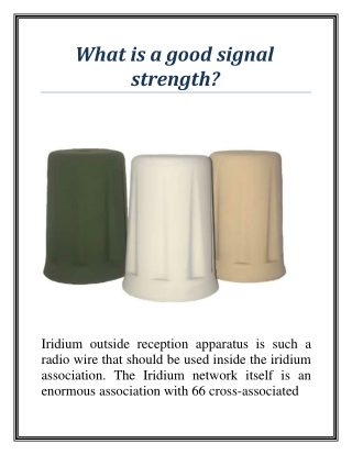 What is a good signal strength?