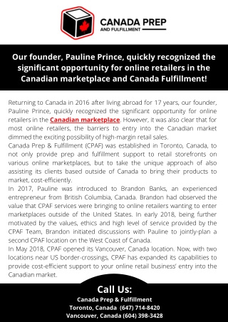 Canada Prep And Fulfillment