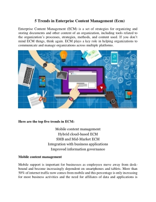 5 Trends in Enterprise Content Management (Ecm)