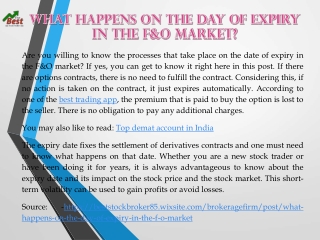 What Happens on the Day of Expiry in the F&O Market