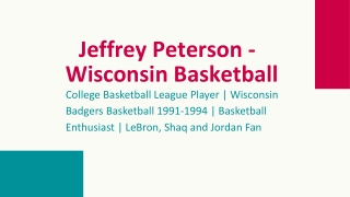 Jeffrey Peterson - Wisconsin Basketball - An Excellent Strategist