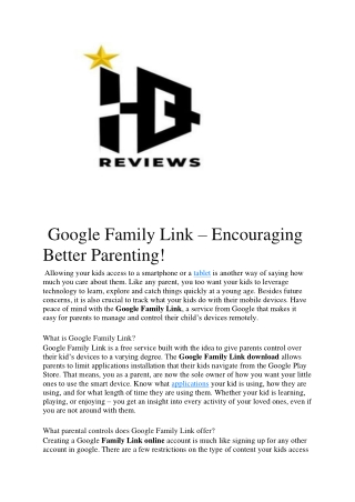 Google Family Link – Encouraging Better Parenting!-converted
