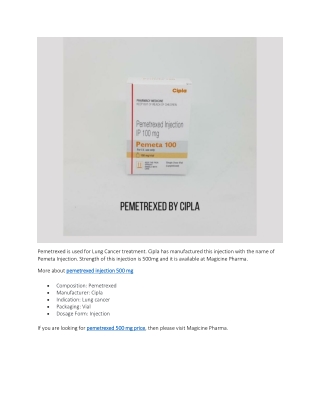 Pemetrexed injection 500 mg