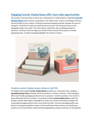 Engaging Counter Display Boxes offer more sales opportunities