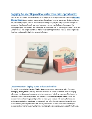 Engaging Counter Display Boxes offer more sales opportunities