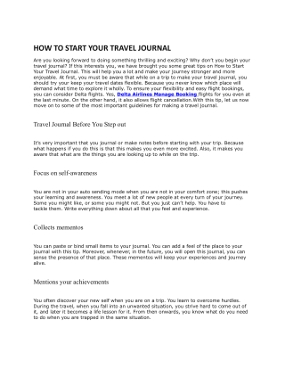 HOW TO START YOUR TRAVEL