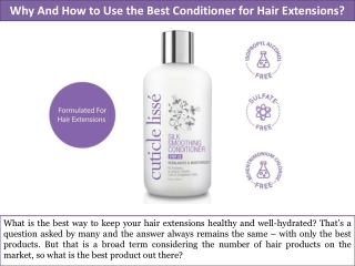 Why And How to Use the Best Conditioner for Hair Extensions?