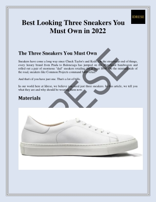 Best Looking Three Sneakers You  Must Own in 2022