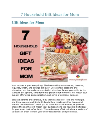 7 Household Gift Ideas for Mom