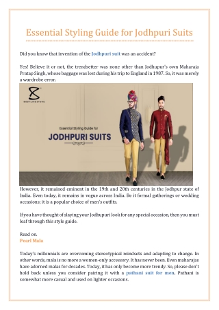 Essential Styling Guide for Jodhpuri Suits