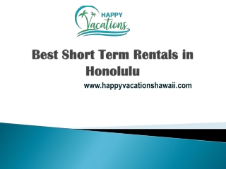 Best Short Term Rentals in Honolulu - www.happyvacationshawaii.com