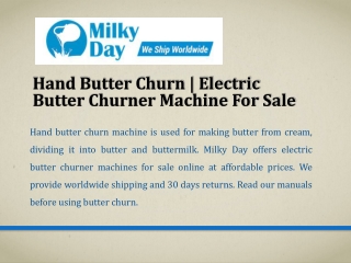 Hand Butter Churn | Electric Butter Churner Machine For Sale