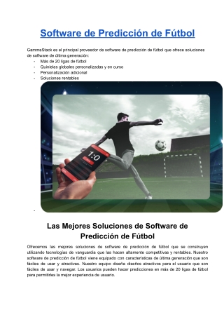 Software De Predicción De Fútbol