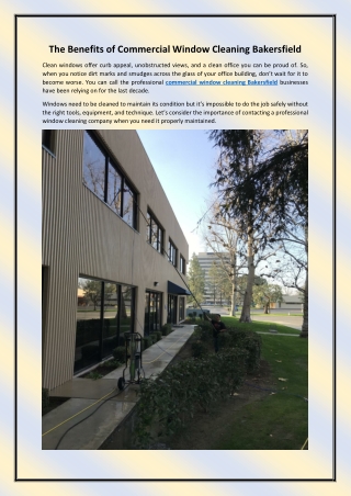 The Benefits of Commercial Window Cleaning Bakersfield