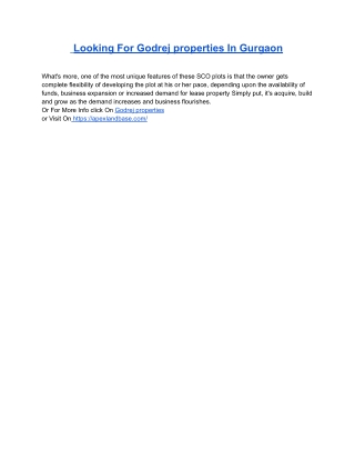 Looking For Godrej properties In Gurgaon