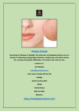 Medspa Raleigh | Raleighajcmedical.com