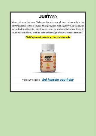 Cbd Capsules Pharmacy  Justcbdstore.de