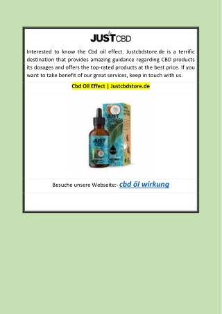 Cbd Oil Effect  Justcbdstore.de