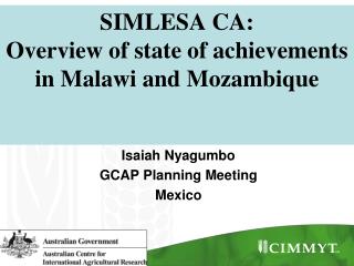 SIMLESA CA: Overview of state of achievements in Malawi and Mozambique