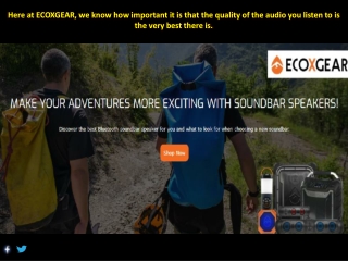 Bluetooth Soundbar Speaker For Outdoor Adventures - ECOXGEAR