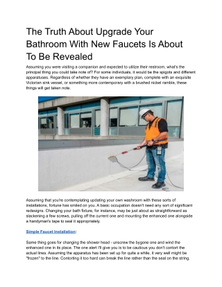5 Brilliant Ways To Use Simple Faucet Installation