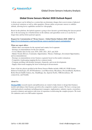 Drone Sensors Market Forecasts to 2028