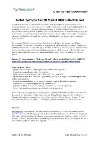 Hydrogen Aircraft Market Forecasts to 2028