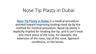 Nose Tip Plasty in Dubai