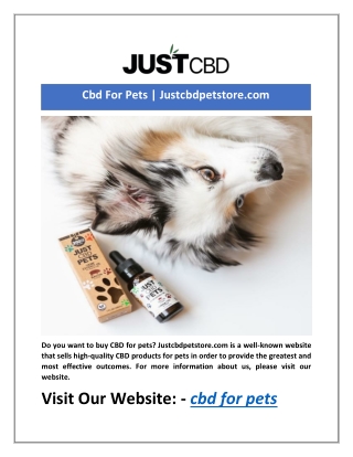 Cbd For Pets | Justcbdpetstore.com