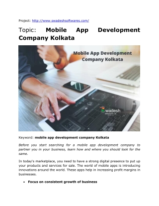 Mobile App Development Company Kolkata