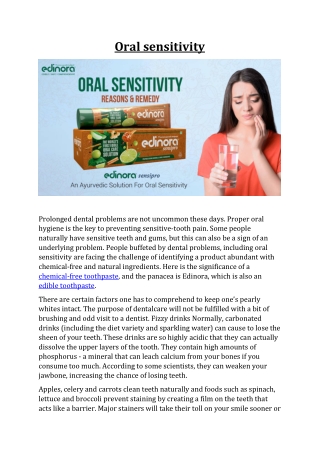 Oral sensitivity