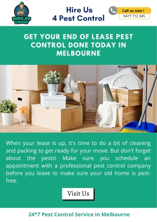 Get your End of Lease Pest Control Done Today in Melbourne