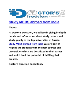 Study MBBS abroad from India