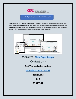 Web Page Design | Easttech.com.hk/en