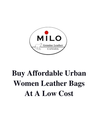 Buy Affordable Urban Women Leather Bags At A Low Cost