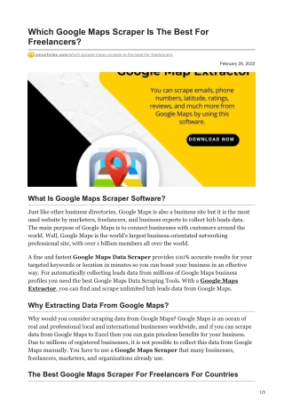 1Which Google Maps Scraper Is The Best For Freelancers