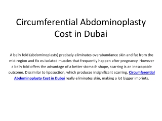 Circumferential Abdominoplasty Cost