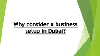 Why consider a business setup in Dubai